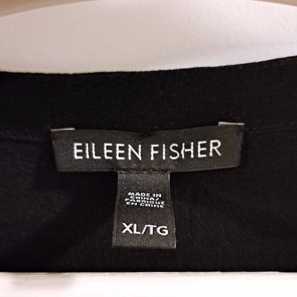 Eileen Fisher Silk Georgette Crepe Colorblock Shift Dress Size XL - Picture 7 of 7